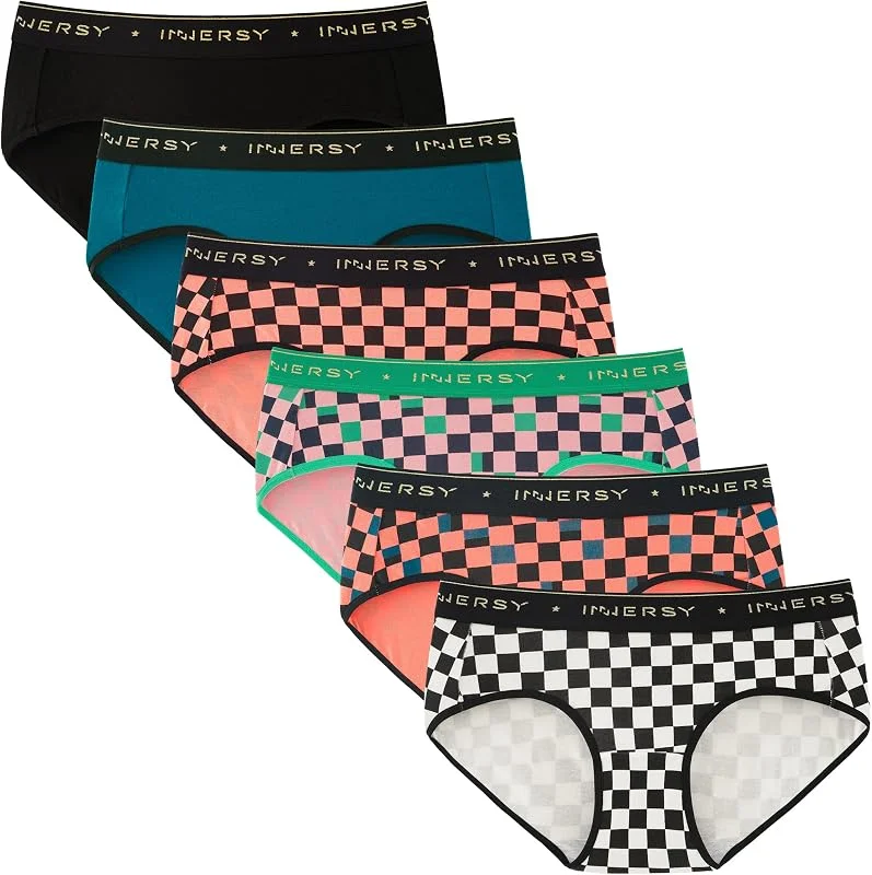 Visita la tienda de INNERSY INNERSY Bragas Mujer Algodón Comodas Braguitas Cinturón Deportivo Pack de 6 — Ropa Navidad