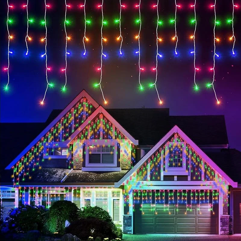 Visita la tienda de Quntis Quntis Cortina de Luces 400LED 10M, Luces Navidad con Enchufe, Temporizador, 8 Modos Impermeable Cascada Luces para Exterior Interior Jardín Balcon Fiesta, Color