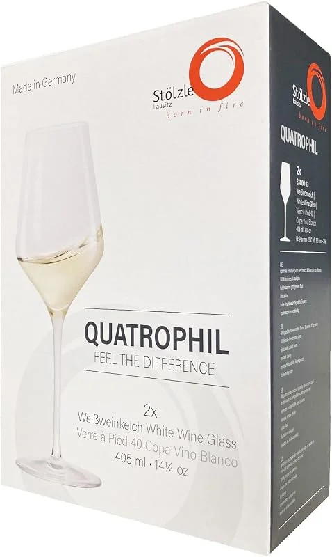Stölzle Lausitz Stolzle Lausitz Quatrophil - Juego de 2 copas de vino blanco — Vino y mesa festiva
