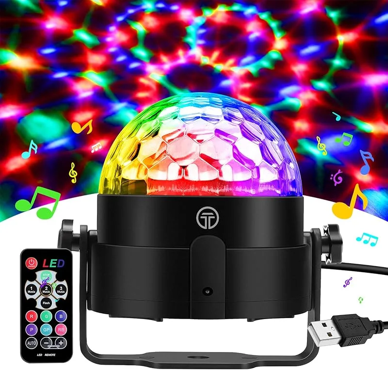 Visita la tienda de Gobikey Bola Luces Discoteca LED, 7 Colores RGB Luz con Sonido Activado, 4M USB — Luces Navidad