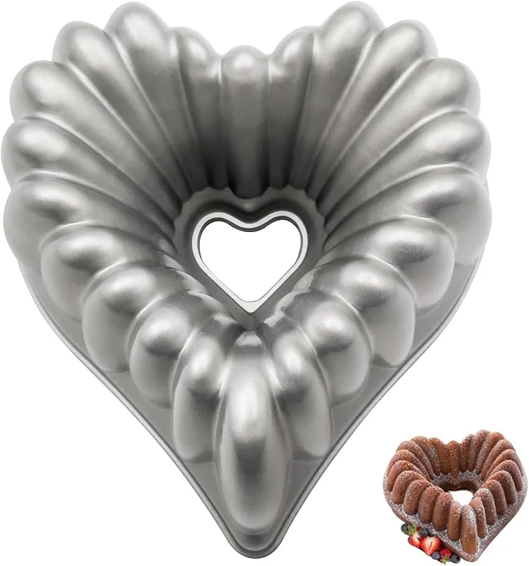LYFJXX Charlotte - Molde de aluminio para tartas, accesorios de cocina, decoración de Navidad, boda, familia, 3D, Charlotte (forma de corazón) — Hogar y cocina