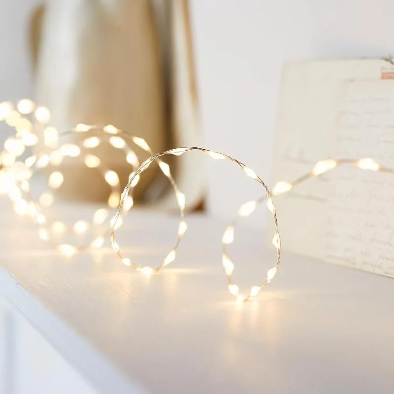 Visita la tienda de Lights4fun Lights4fun Guirnalda de Luces de 20 m con 1.250 Micro LED Bicolores con Temporizador Decoracion de Navidad para Interiores — Luces Navidad