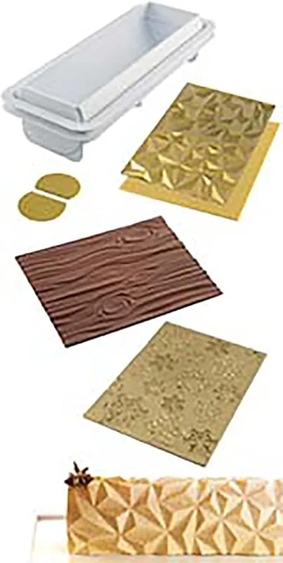 Visita la tienda de silikomart silikomart, Set de moldes de silicona DIAMOND BUCHE, FROZEN BUCHE MAT, MAGIC WOOD MAT, Antiadherente, Pack de 3 moldes para tartas, Diseño 3D, 250 x 185 mm, h 6 mm, Made in Italy — Hogar y cocina