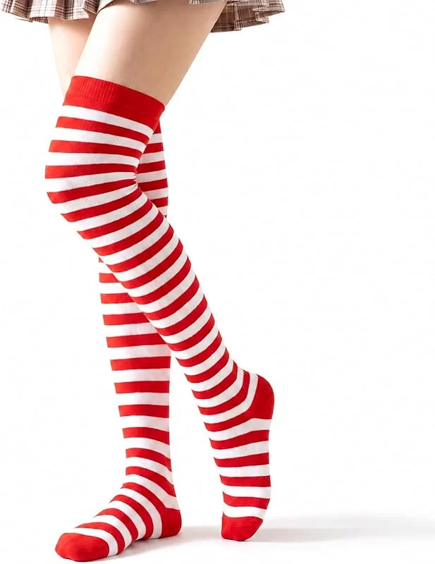 Aysatogc 1 par de calcetines con rayas clásicos — Ropa Navidad