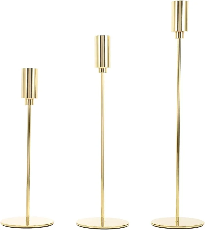 PRETYZOOM 3 Piezas Candelabro Vintage para Velas de 0.86 Pulgadas — Cena a la luz de velas