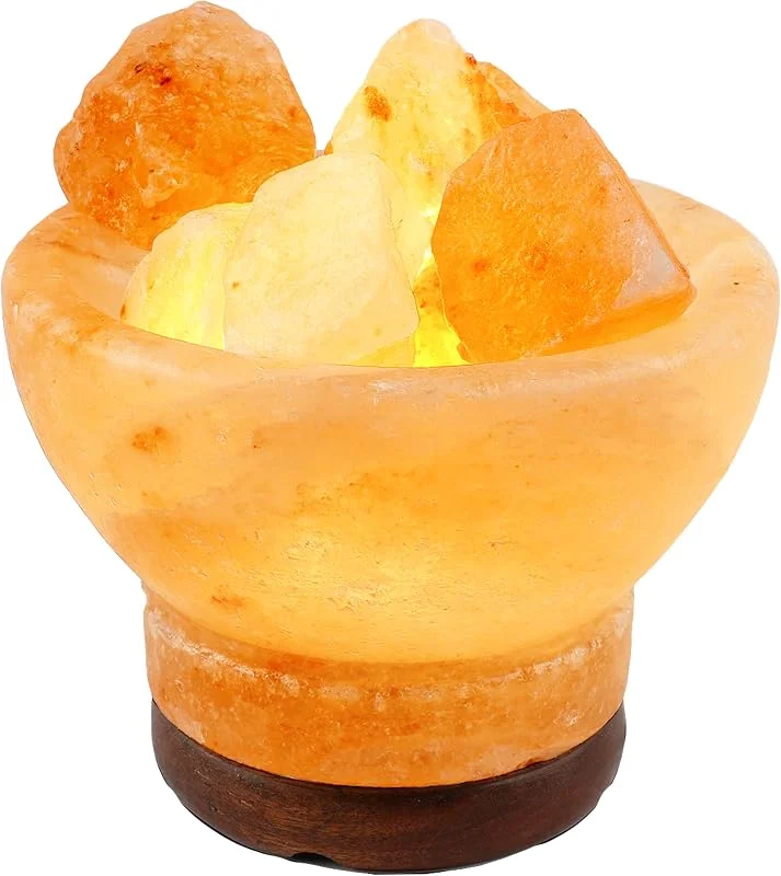 Visita la tienda de H HANSEL HOME H HANSEL HOME Lámpara de Sal del Himalaya Natural Cuenco B 14 x 13cm + 1 Bombilla de Led de Repuesto Enchufe Europeo — Cena a la luz de velas
