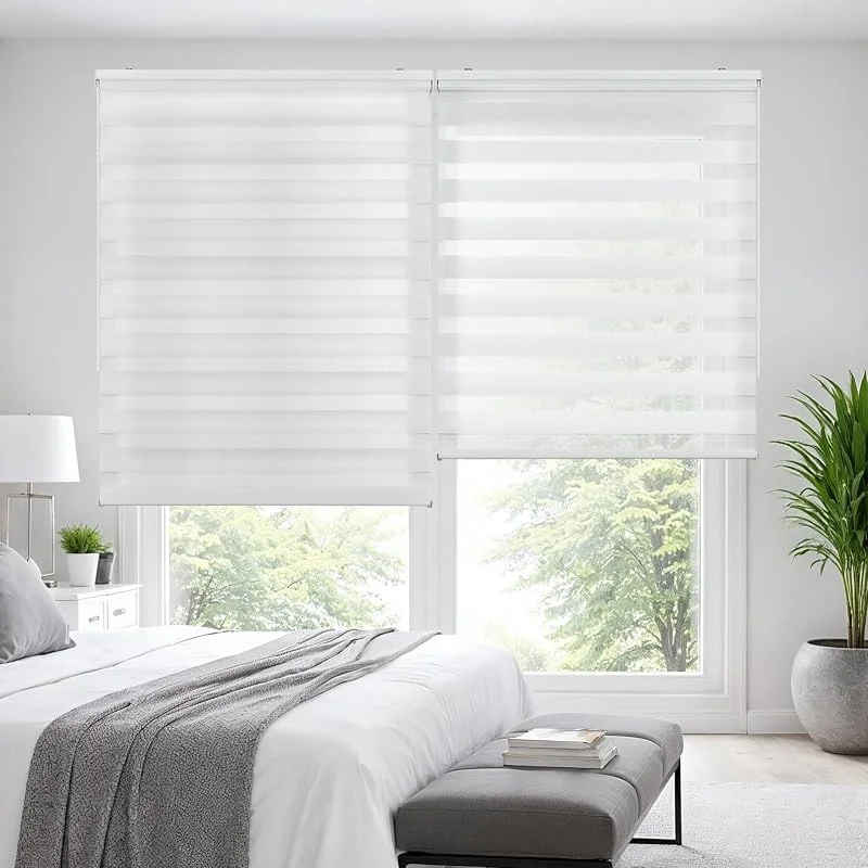 Visita la tienda de STORESDECO Estores Noche y Día enrollables para Ventanas Doble Capa 180x180 cm Blanco — Luces Navidad