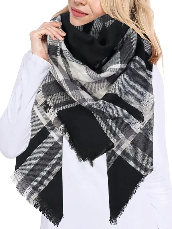 Visita la tienda de JFAN JFAN Bufanda Manta de Invierno Para Mujer Tartán Pashmina Larga Bufanda Rectángulo de Cuadros Escoceses de Cachemira para Mujer — Ropa Navidad