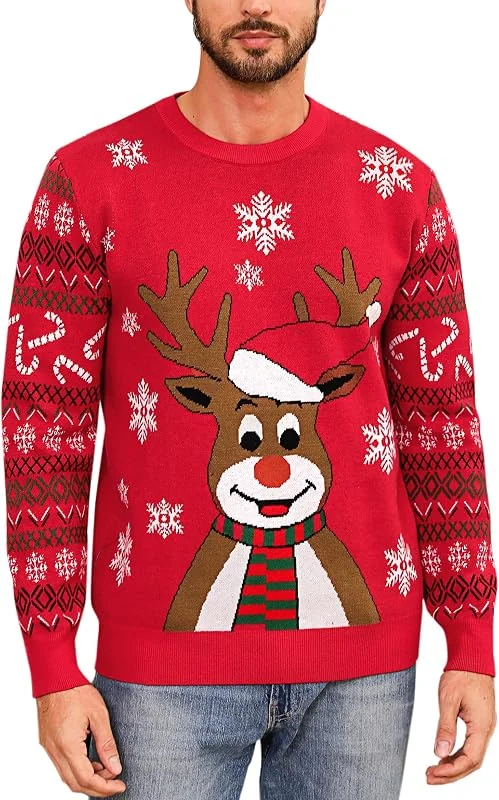 Visita la tienda de Marvmys Marvmys Jersey Navideño Hombre Punto Cuello Redondo L-XXL — Ropa Navidad