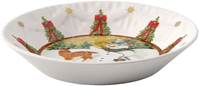 Villeroy & Boch – Toy's Fantasy cuenco pequeño, cuenco navideño pequeño de porcelana, decoración de muñeco de nieve y animales, fuente para servir, cuenco de cerámica, plato hondo navideño — Adviento y mesa