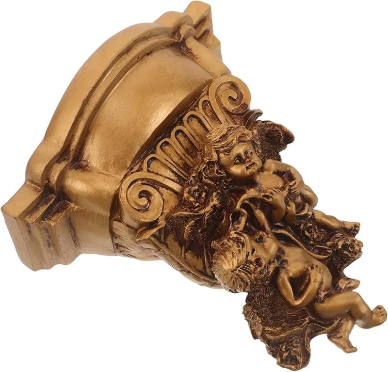 PRETYZOOM Portavelas de Pared Decorativo Europeo en Resina Dorada Vintage — Cena a la luz de velas