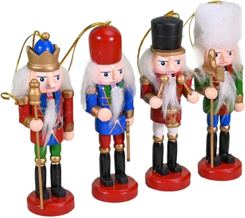 Genérico s Navideños Cascanueces Colgante Festivo Colgable de 4 Piezas — Decoracion Navidad