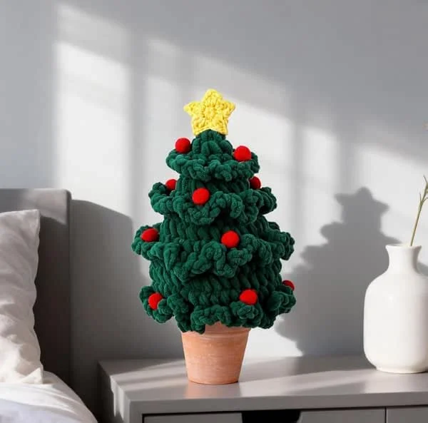 Xiuxhae 23cm Textil Mini Arbol De Navidad 1 con Base De Barro para Mesa, Arbol De Navidad Pequeño De Mesa con Caja De Regalo para Regalar, Árbol Navidad Pequeño No Marchito para Dormitorio — Decoracion Navidad