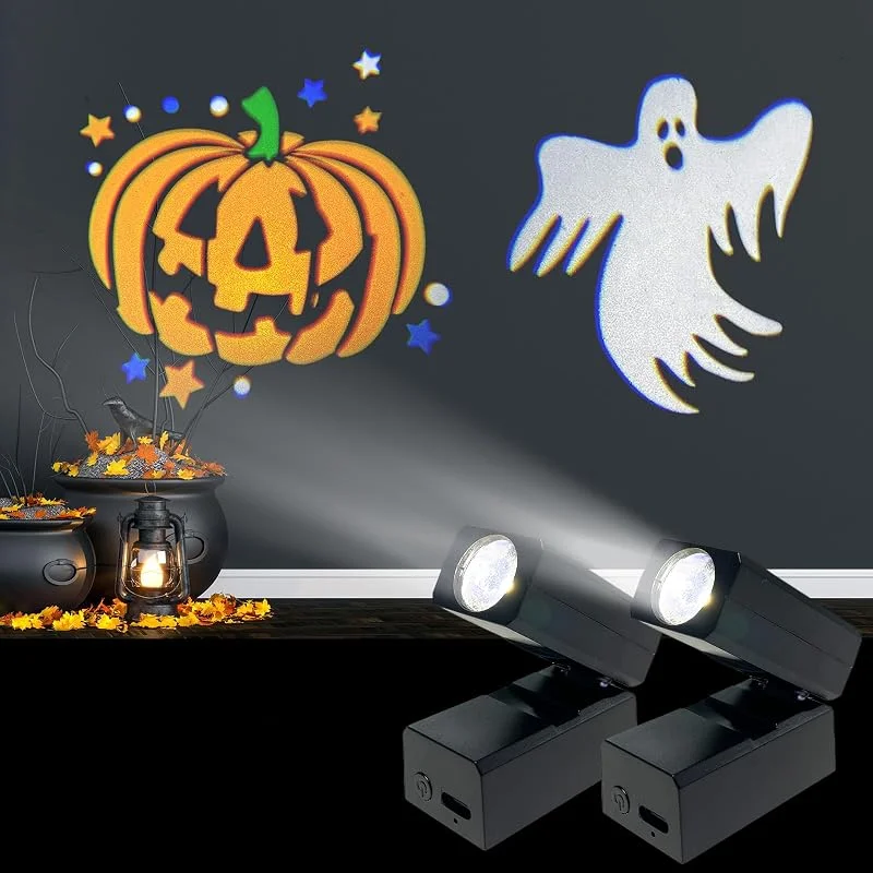 Bseical Halloween Decoracion Exterior Proyector, Con Calabaza y Calavera — Luces Navidad