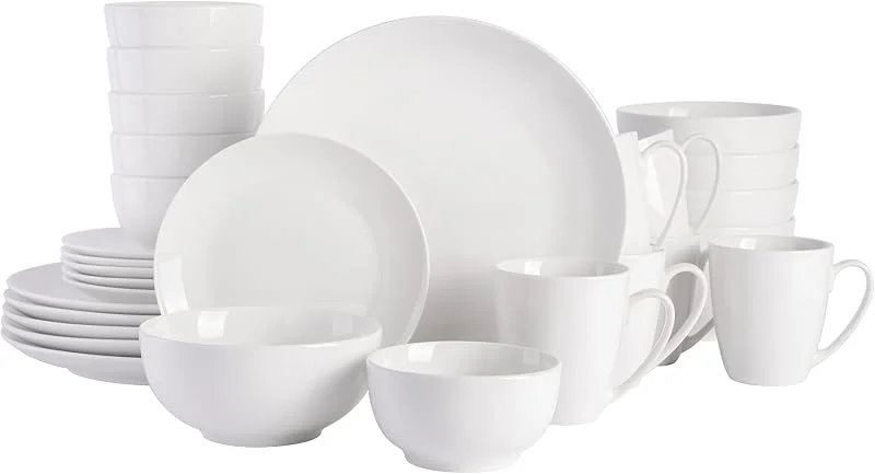 Gibson Home Ogalla - Vajilla de 30 piezas, color blanco — Adviento y mesa