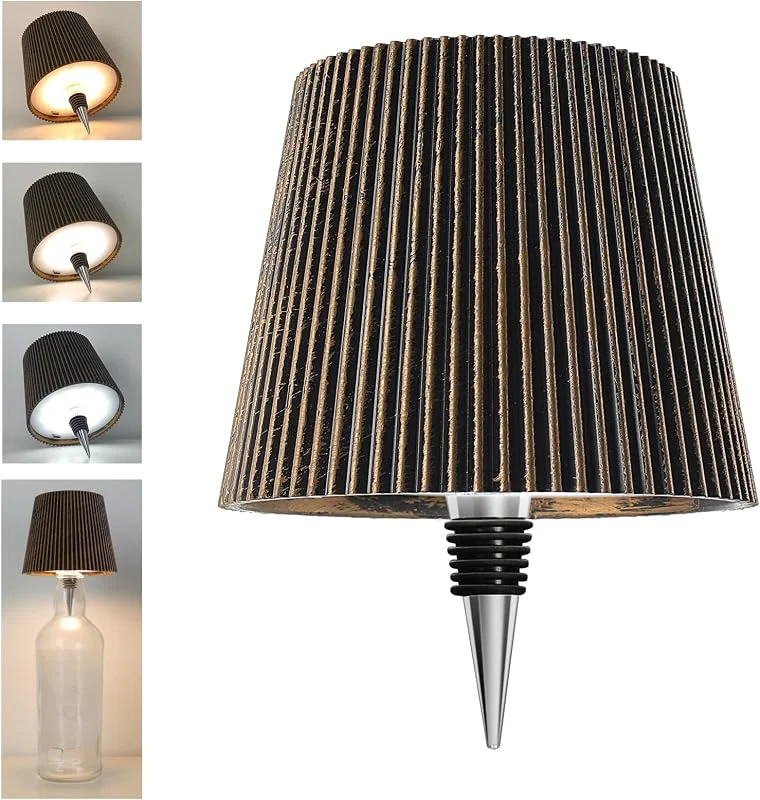 Visita la tienda de Beaeet Beaeet lámpara Botella LED Portátil Bronce, Recargable USB-C, sin Cable, IP54, 3 Tonos Regulables, para Botella de Vidrio, Mesa, balcón, terraza, Camping, Fiesta — Cena a la luz de velas