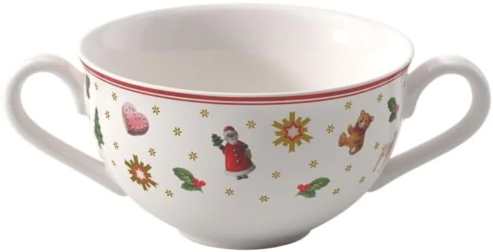 Villeroy & Boch - Toy's Delight tazón sopero 250 ml colorido, apta para microondas, vajilla navideña, platos navideños, cuenco, tazón con asa, porcelana premium — Adviento y mesa