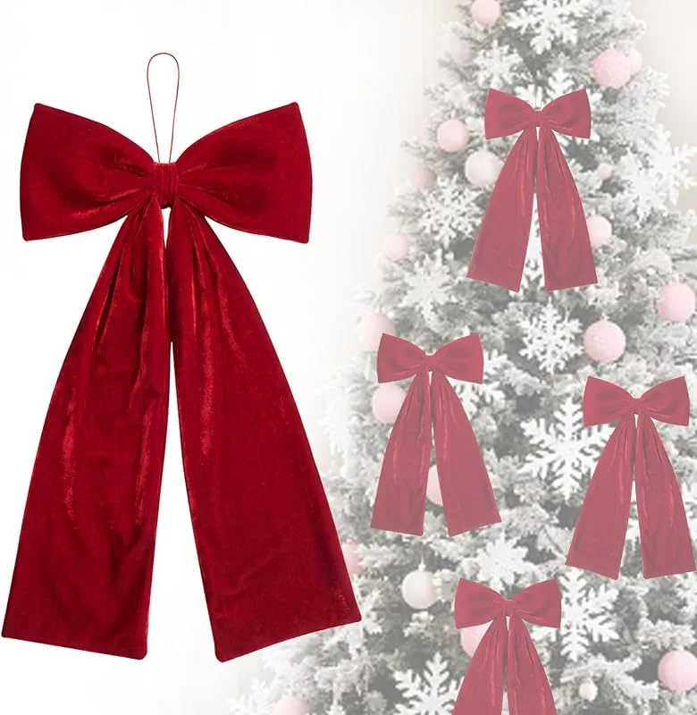 FOSDICK Lazos Arbol Navidad Terciopelo, Lazo Grande Arbol de Navidad — Decoracion Navidad