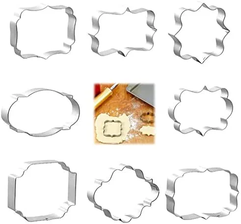 XZEIT Juego de 8 cortadores de galletas, marco de placa de acero inoxidable, cortadores de repostería, cortadores de sándwich, fondant, moldes para hornear fondant, para decoración de pasteles — Hogar y cocina