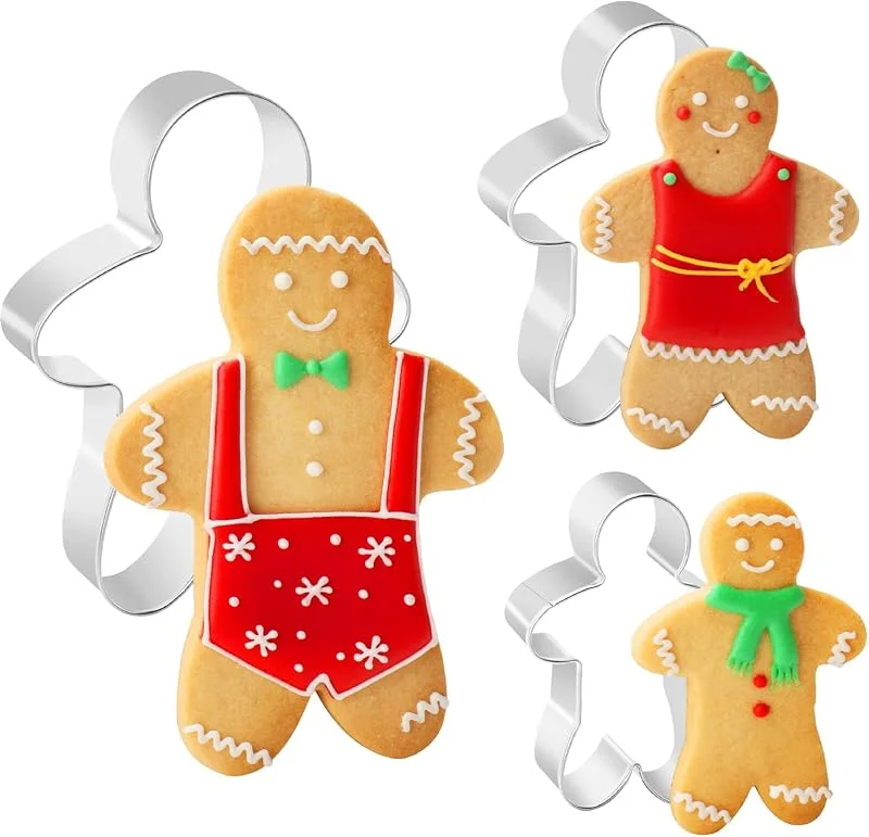 QIZHIQIAMY Moldes Galletas Navidad, 3 PCS Molde Galletas Jengibre, Cortadores Galletas Navidad, Christmas Cookie Cutter, Moldes Galleta, Molde Navidads para Galleta, Pasteles, Chocolate, Repostería (3PCS-B) — Hogar y cocina