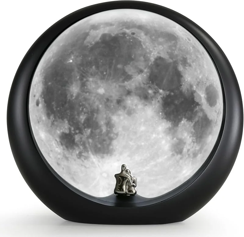 mamre Lámpara Super Moon Luz Nocturna Regulable Regalo para Él, Ella - Amantes de Snguule Sentados Bajo La Super Luna — Cena a la luz de velas
