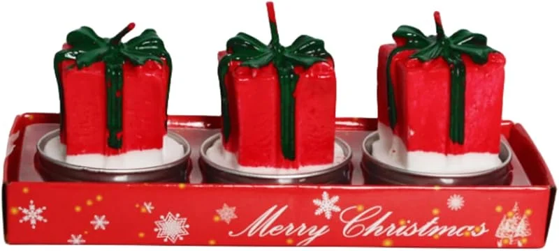 Teogneot Juego de 3 Velas de Navidad Velas Decorativas navideñas para Decoraciones navideñas — Decoracion Navidad