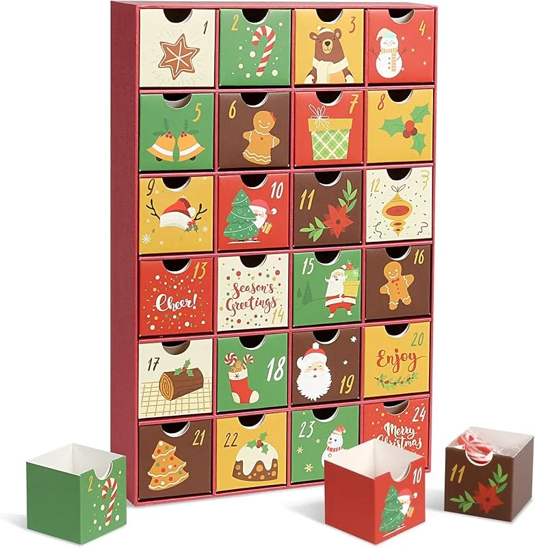 LEMESO 24 Cajas de Calendario Adviento para Rellenar con Número 1 - 24 — Adviento y mesa