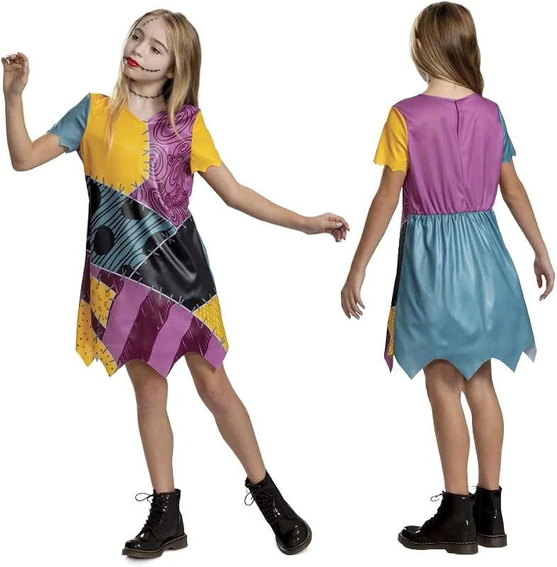 Visita la tienda de Disney Disfraz Infantil de Sally de Pesadilla antes de navidad, Licencia Oficial de Disguise, Ajuste Cómodo y Diseño Detallado, Para edades de 7 a 8 años, 4 a 6 años — Ropa Navidad