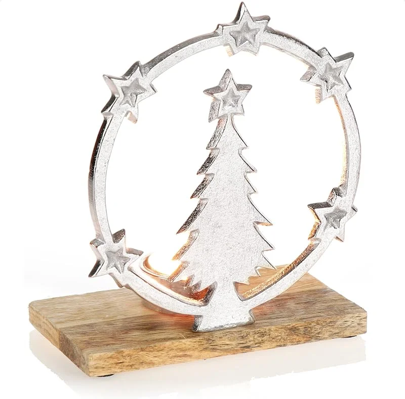 Visita la tienda de com-four COM-FOUR® Portavelas con Motivo de árbol de Navidad, Portavelas navideño — Adviento y mesa