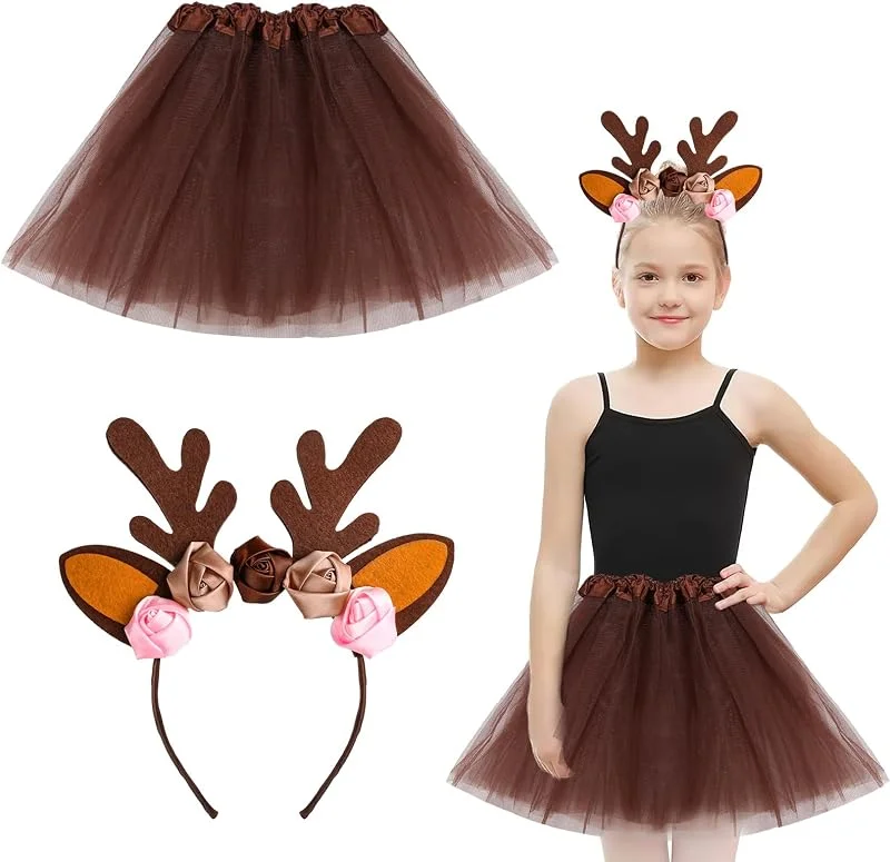 LUYANFX Diadema Reno, Diadema de Renos Navideña con Adhesivos Faciales, Diadema Cuernos Reno, Cabello de Fiestas Navideñas para Mujeres y Niñas, para Navidad, Carnaval, Fiesta de Nochevieja, Mascarada — Ropa Navidad