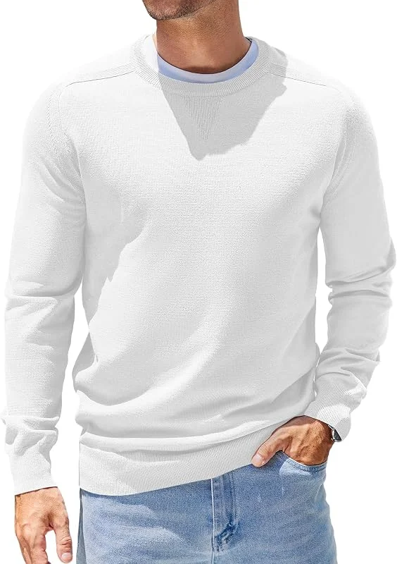 Visita la tienda de COOFANDY COOFANDY Jersey de los Hombres de Cuello Redondo de Manga Larga Jersey de Punto Casual Ligero Liso Invierno Tops de los Hombres — Ropa Navidad