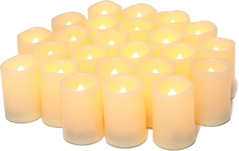 Visita la tienda de CANDLE IDEA 24 PCS 5 cm velas votivas sin llama, LED parpadeantes, funciona con pilas, velas eléctricas parpadeantes a granel velas artificiales, bodas, fiestas, festivales, Navidad, pilas incluidas — Cena a la luz de velas