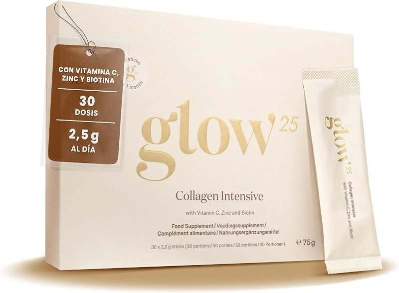 Visita la tienda de Glow25 Glow25® Collagen Intensive – Tripéptidos, vitamina C, zinc y biotina — Vino y mesa festiva