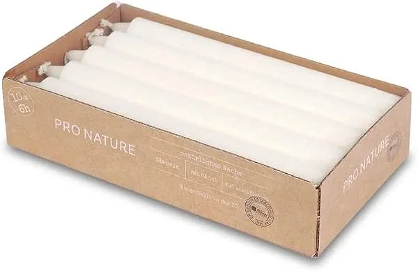 Visita la tienda de seit 1744 müller KERZEN Müller Kerzen PRO NATURE Velas de estearina - Blancas - 2, 2 x 20 cm - Conjunto de 10 velas para candelabro - Larga duración de 6 horas - Cera natural sin parafina ni aceite de palma - Inodora — Cena a la luz de velas