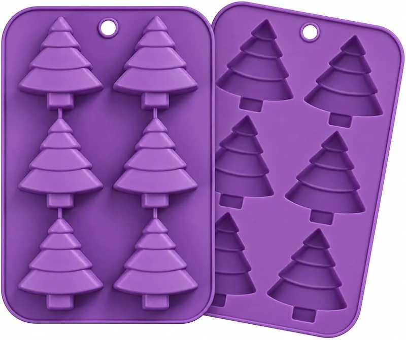 FantasyDay Premium Antiadherente Moldes para tartas, FantasyDay Moldes de Silicona para Caramelos, Chocolate, Hornear, Tarta, Galletas, Jabón, Hielo - Antiadherente Apto Para Lavavajillas Y Microondas - Arboles de navidad — Hogar y cocina