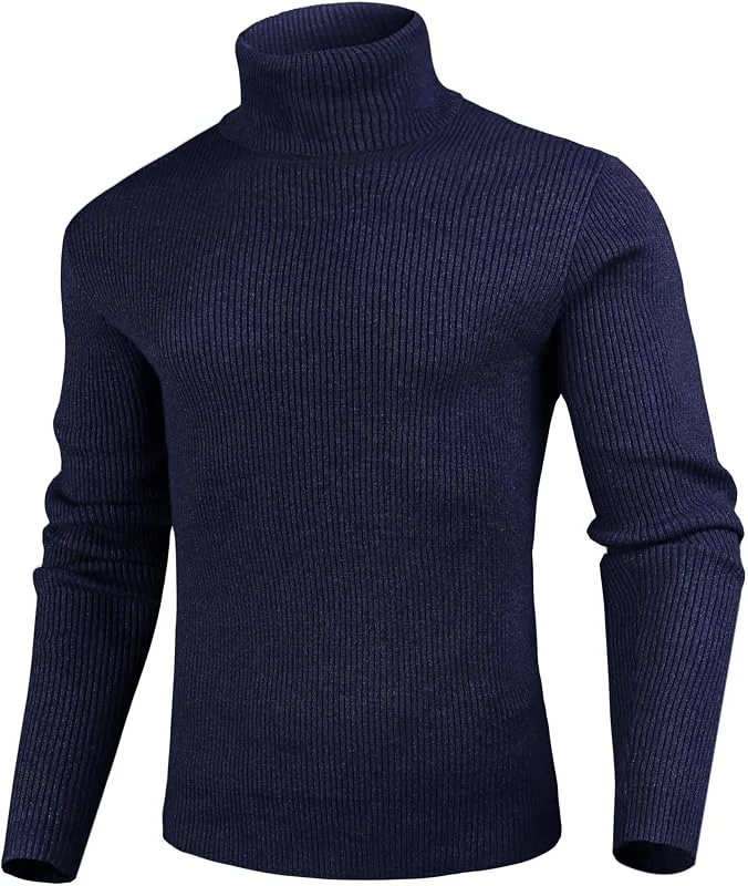 Visita la tienda de Sykooria Sykooria Jersey Cuello Alto Hombre Cálido Suéter de Punto Hombre Slim Fit Pullover Manga Larga para Otoño Invierno — Ropa Navidad