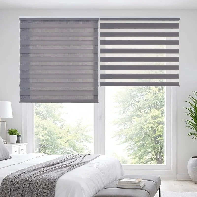 Visita la tienda de STORESDECO Estores Noche y Día enrollables para Ventanas Doble Capa 140x180 cm Plata — Luces Navidad