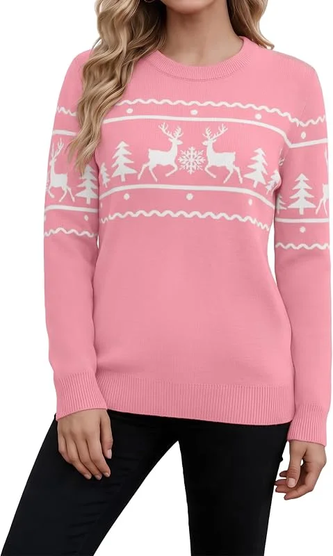 Visita la tienda de Aottori Aottori Jersey Navidad Pareja Manga Larga Cuello Redondo Holgado Festivo — Ropa Navidad