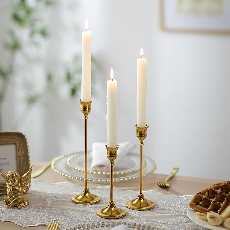 Visita la tienda de Inweder Portavelas Oro de Metal per Centros de Mesa, 3 Pcs — Decoracion Navidad