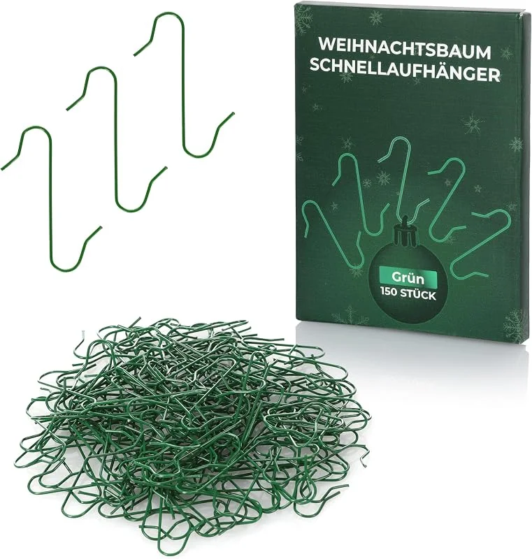 Nordstern Juego de 150 ganchos para árbol de Navidad (150 unidades), color verde — Decoracion Navidad