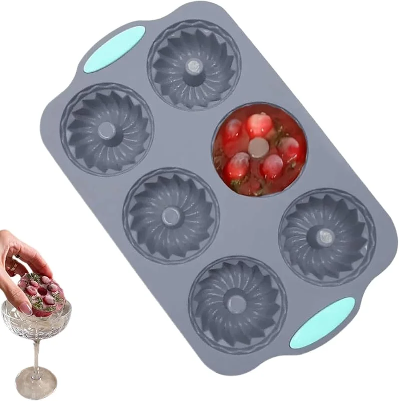 Jvjggag Moldes de Navidad para hornear antiadherentes, 6 cavidades, molde flexible — Hogar y cocina