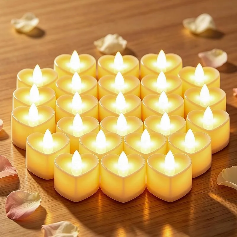 EHIOG 24 Battery Operated Flameless LED Tea Lights, Flickering LED Flameless Candles, Romántica Noche San Valentín Día Aniversario Boda Cumpleaños — Luces Navidad
