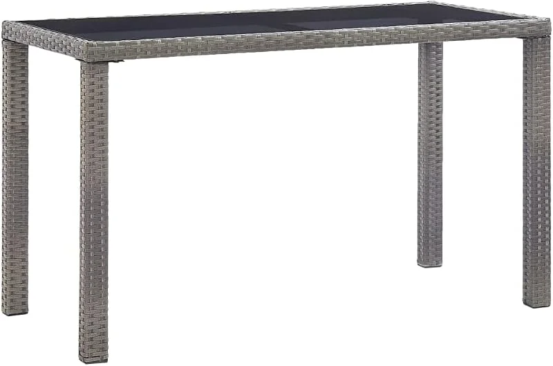 Visita la tienda de vidaXL vidaXL Mesa de jardín de ratán sintético Gris Antracita 123x60x74 cm — Decoracion Navidad