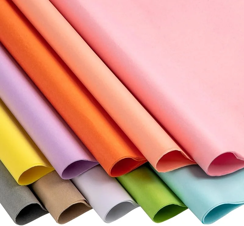 leyun Papel de Seda Colorido 120 Hojas 50x70cm Envolver Regalos y Manualidades — Envoltorio regalo