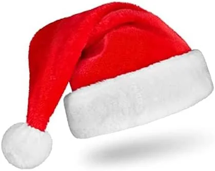 Balinco Gorro de Navidad Rojo Adulto I Gorro de Papá Noel I Accesorio para Disfraces de Fiesta de Navidad I Gorro de Papá Noel I Gorro de Peluche para Navidad I Papá Noel I Carnaval I Fasching — Ropa Navidad
