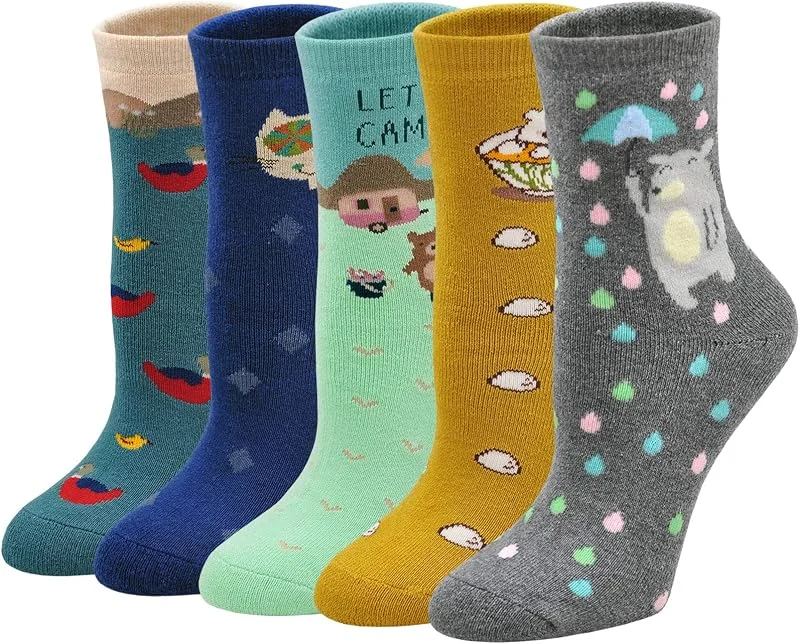 Visita la tienda de PUTUO Calcetines Termicos Mujer Calcetines Invierno Cálidos, Calcetines Divertidos Mujer Calientes Calcetines de Algodon Gruesa, 5 Pares — Decoracion Navidad