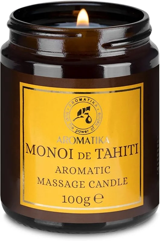 Visita la tienda de AROMATIKA Vela de Masaje Monoi de Tahiti 100g - Vela de Cera de Soja - Mezcla de Aceites de Coco & Monoi de Tahiti - Oleorresina de Vainilla - Vela de Masaje y Relajación - Aromaterapia - Cosmética — Cena a la luz de velas