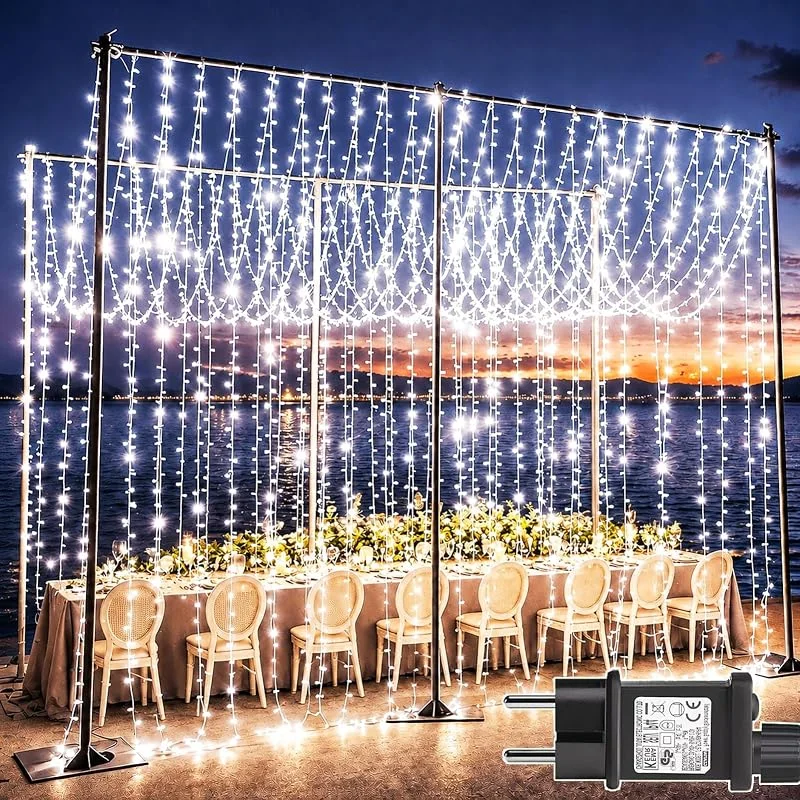 yowin Cortina de Luces 600 LED 6mx3m Luces Navidad con Enchufe