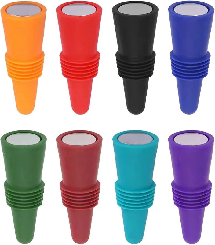 OAAO 8 Tapones De Silicona para Botellas De Vino, Cierre Al Vacío Cónico, Apto para Uso Alimentario Y Duradero, Adecuado para Mantener El Vino Fresco. — Vino y mesa festiva