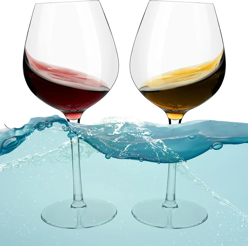 alouweekuky 480ml Copas de Vino, Set de 2 Flotantes para Piscina Copas de Vino Tritan, Inastillables de Copa Vino Plastico Irrompible Reutilizable Vasos Vino para Picnic — Vino y mesa festiva